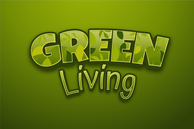 Free Vector green living text effect design