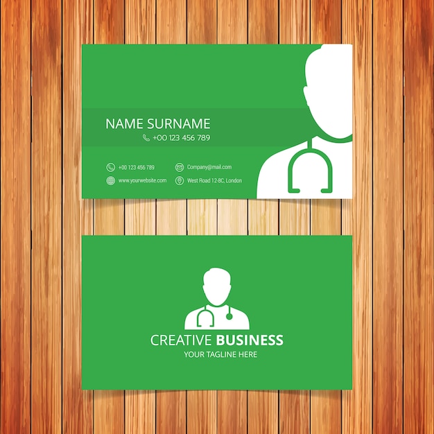 Free Vector green medical business card