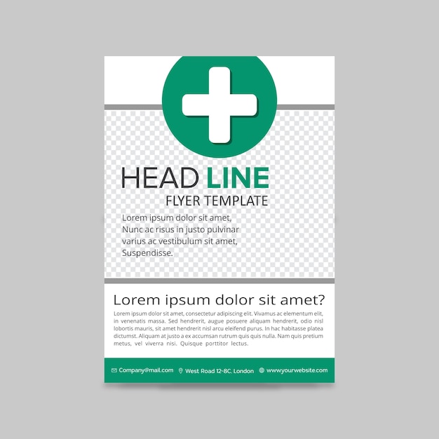 Free vector green medical flyer layout template