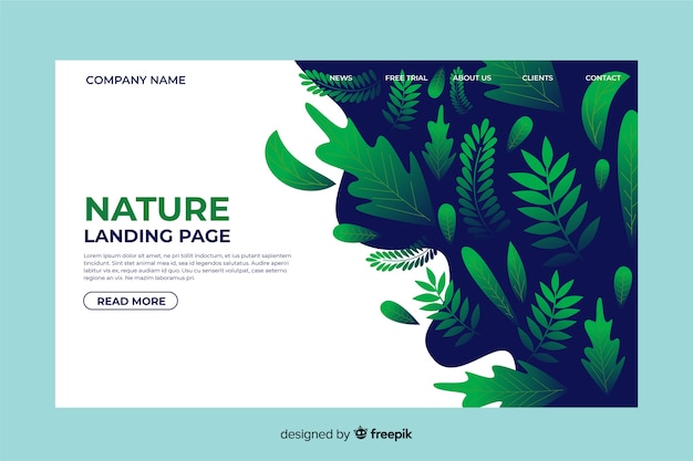 Green nature landing page template