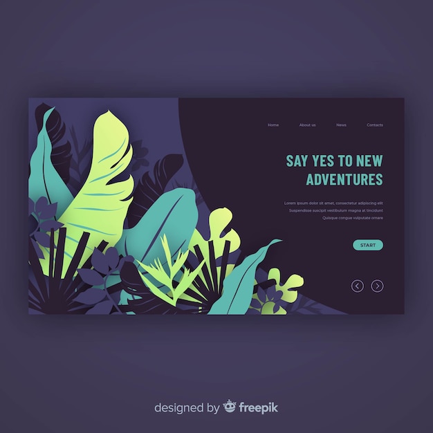 Free Vector green nature landing page template