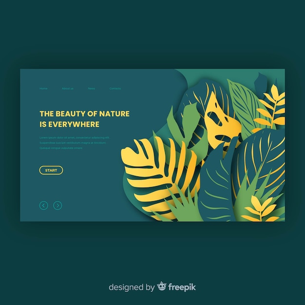 Green nature landing page template