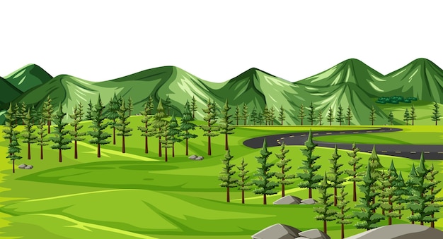 Free Vector a green nature landscape