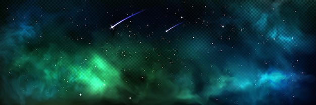 Free Vector green nebula galaxy background abstract sky light