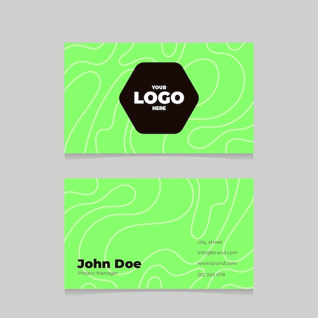 Free Vector green neon business cards