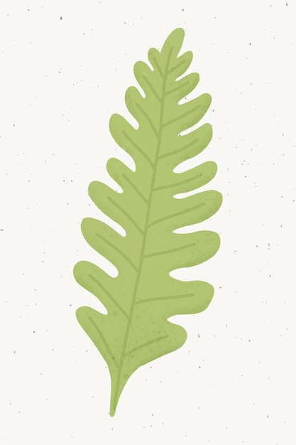 Free vector green oak leaf design element vector