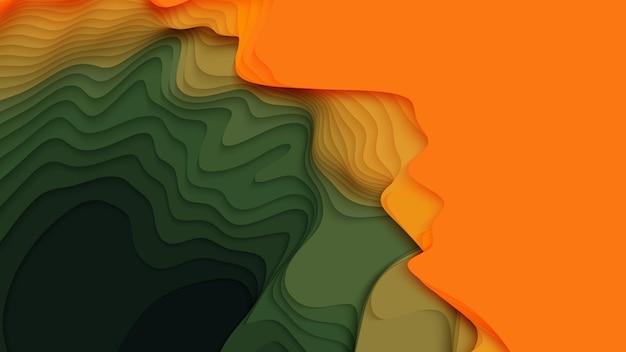 Green to orange paper layers