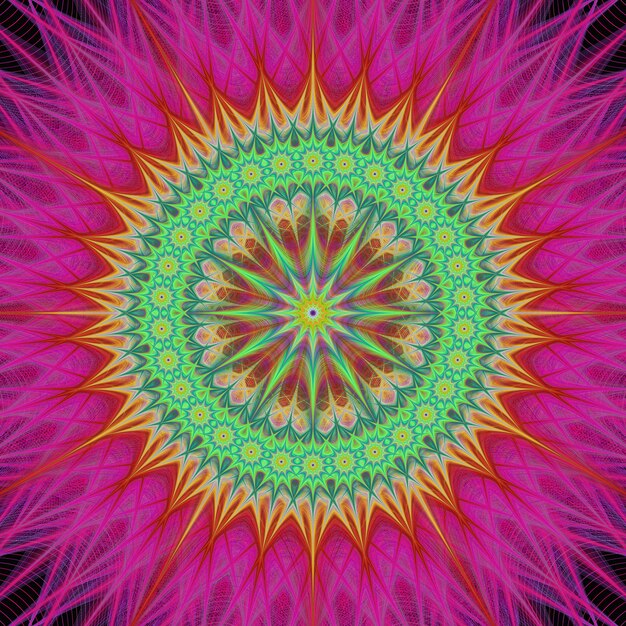 Green and pink mandala background