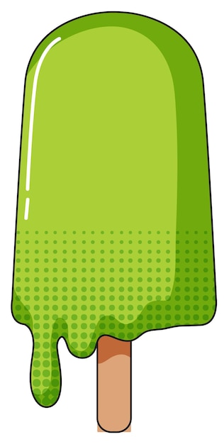 Free Vector green popsicle melting on the stick