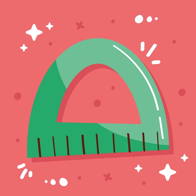 Free vector green protractor school supply