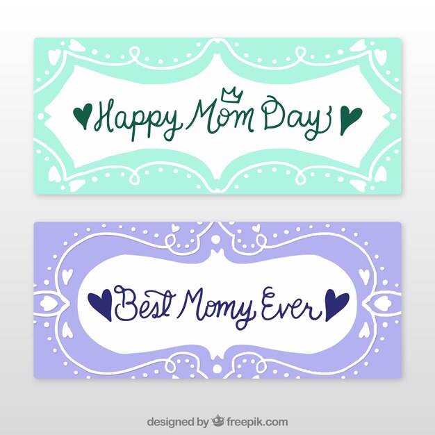 Green and purple mother's day banner