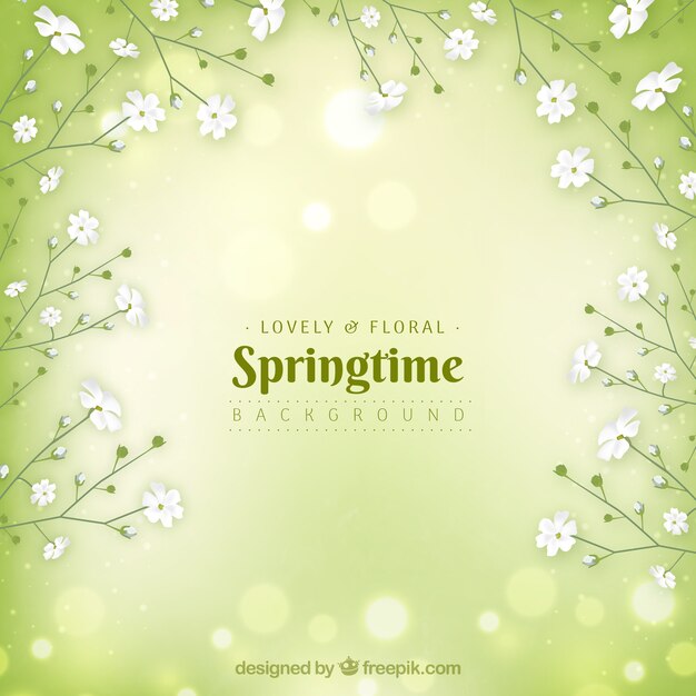 Green realistic spring background