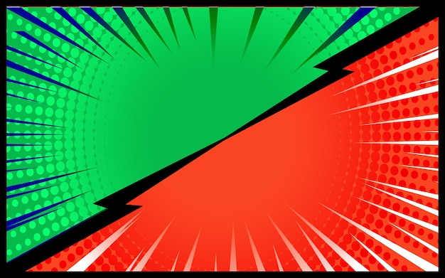 Green and Red comic background Retro vector illustration