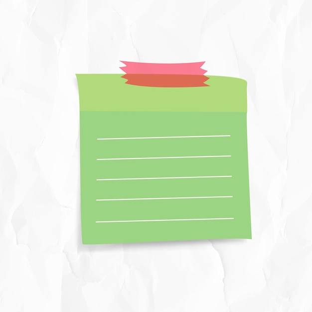 Green reminder note sticker vector