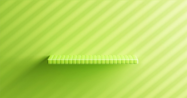 Free Vector green shelf made from square tile on wall