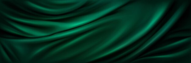 Green silk fabric background satin cloth texture