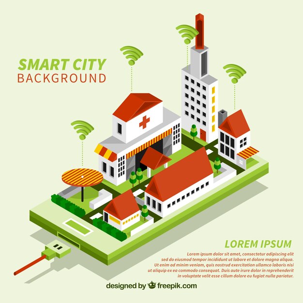 Green smart city background