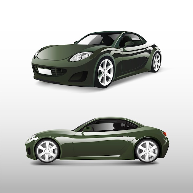 Free Vector green sports car isolated on white vector