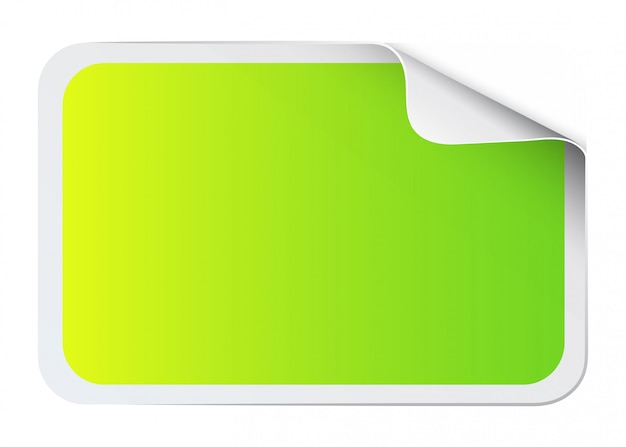 Green sticker on white