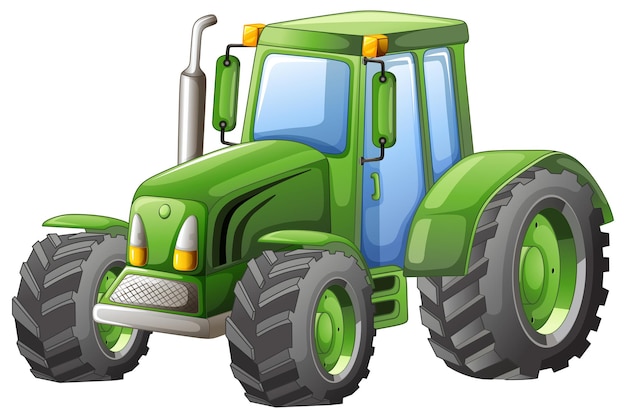 Free vector green tractor with big wheels