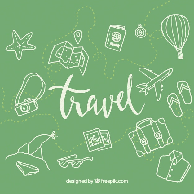 Green travel elements background