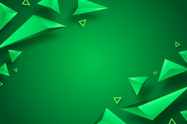 Green triangle background 3d design