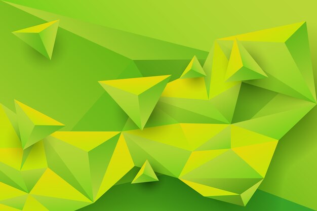 Green triangle background with vivid colors