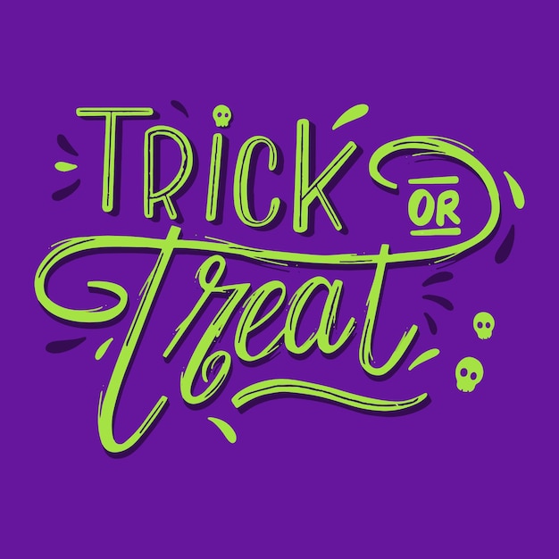 Green trick or treat lettering