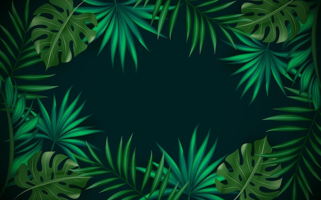 Green tropical leaves background