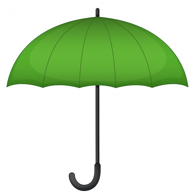 Free vector green umbrella on white