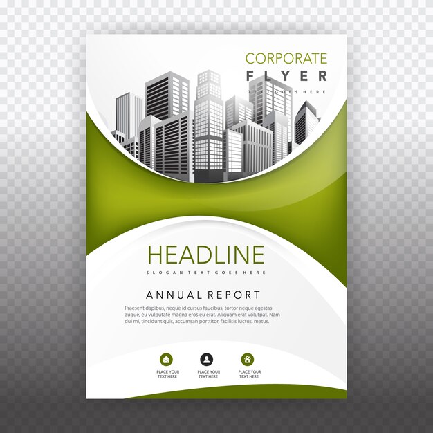 Green and white business brochure