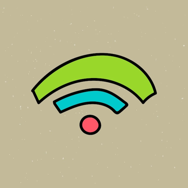 Free vector green wifi icon on a brown background vector