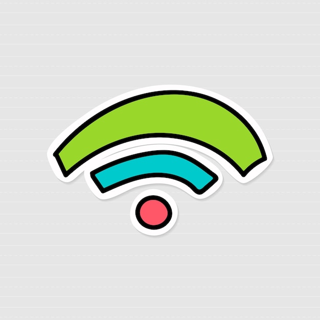 Free vector green wifi icon sticker with a white border vector