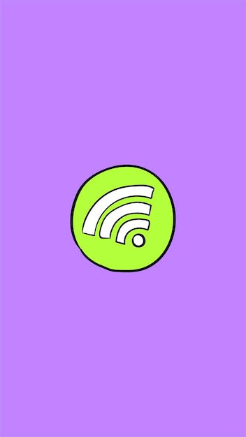 Free Vector green wifi signal doodle vector