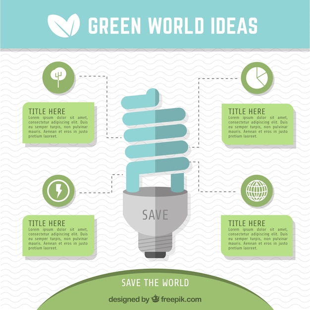 Free Vector green world ideas infographic