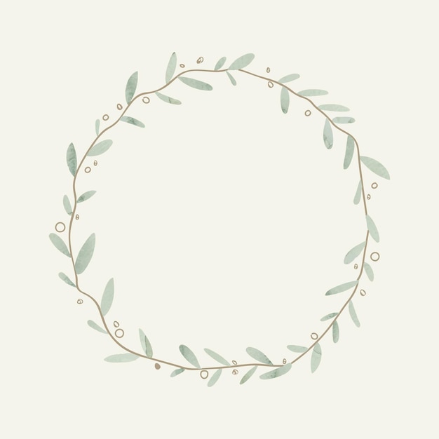 Free Vector green wreath on light green background