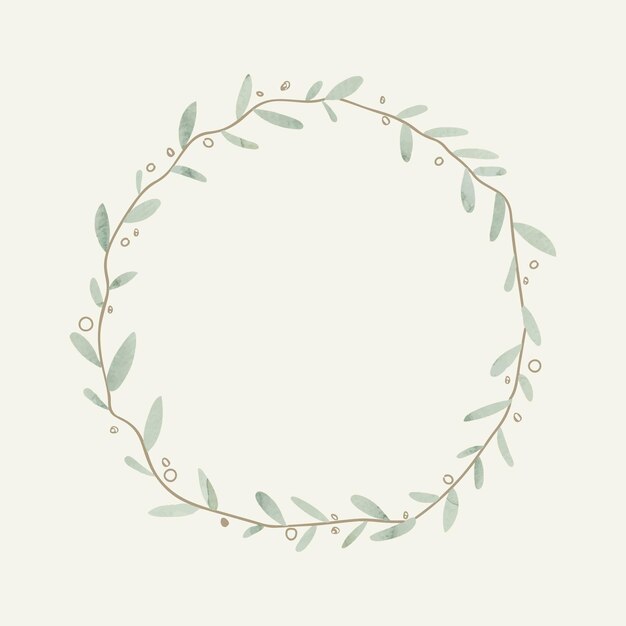 Green wreath on light green background