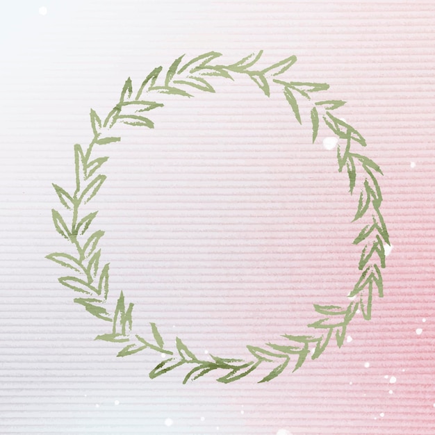 Free vector green wreath on pink background vector