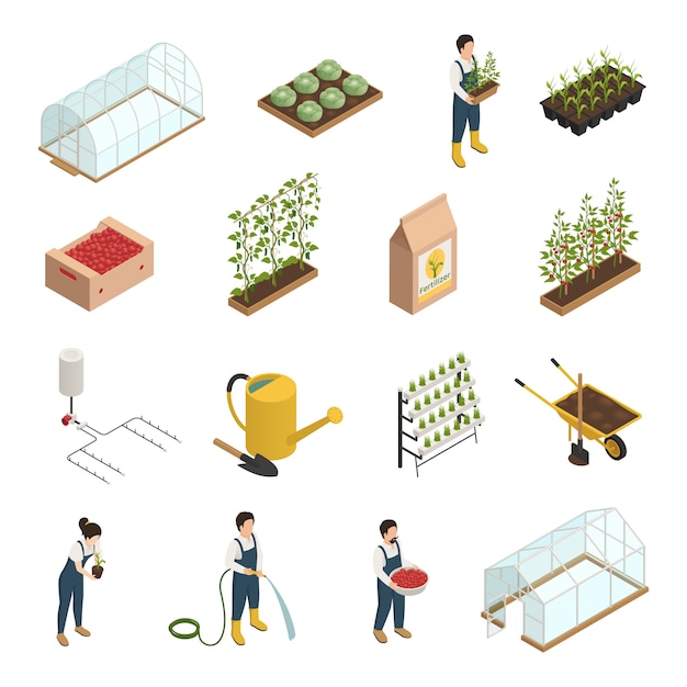 Greenhouse Elements Isometric elements Set