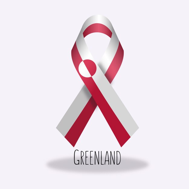 Greenland flag ribbon design