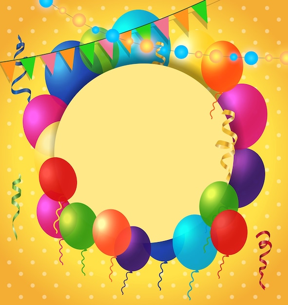 Greeting Card, Balloons, Dot Pattern