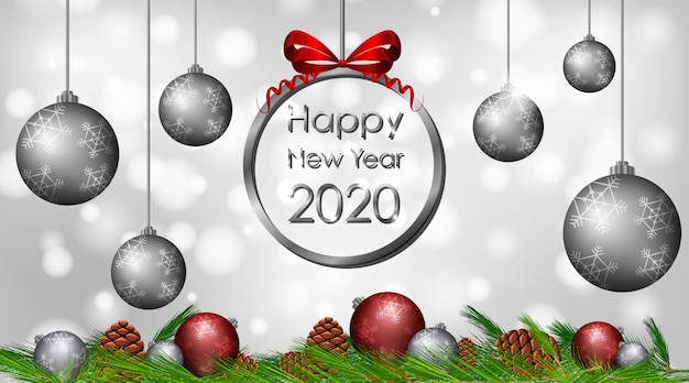 greeting card design for New Year 2020