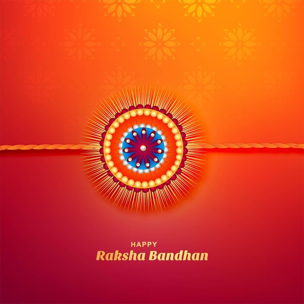 Greeting card design with raksha bandhan celebration background