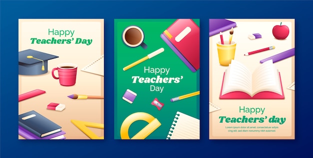 Greeting cards collection for world teacher's day