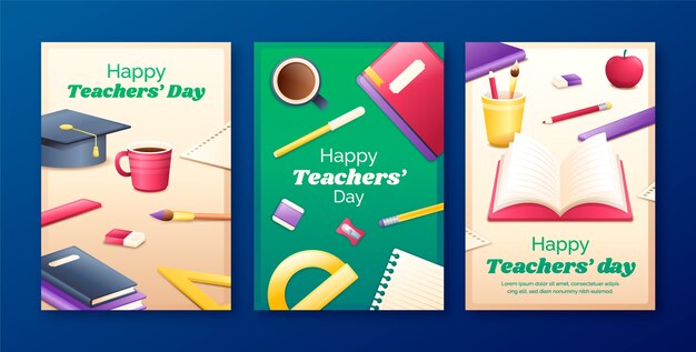 Greeting cards collection for world teacher's day