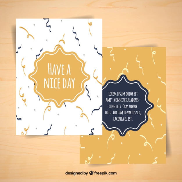 Free Vector greeting cards with streamer