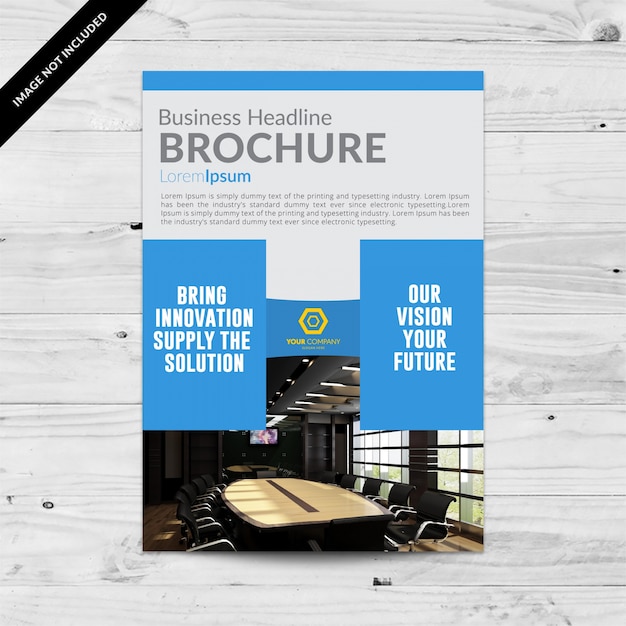 Free Vector grey business brochure with blue details