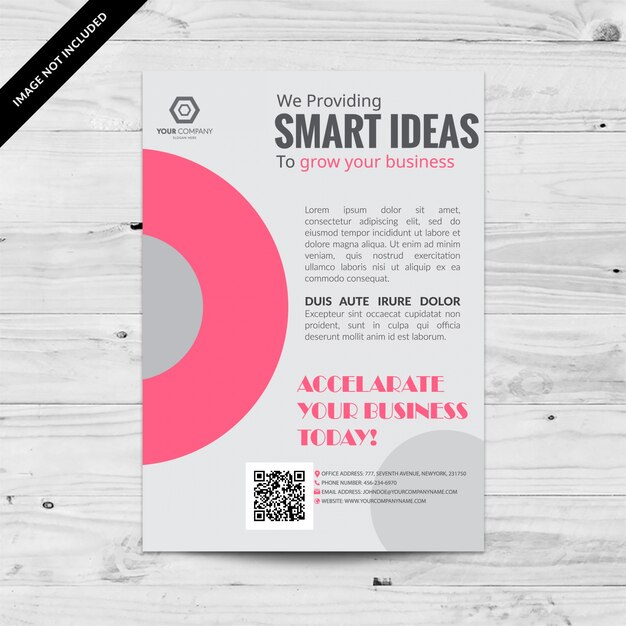 Grey business brochure with pink details