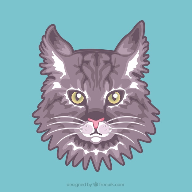 Free Vector grey cat portrait