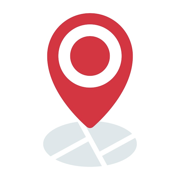 Free Vector grey circle map with red location pin